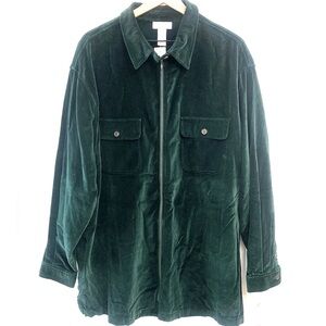 Jones New York Sport full zip emerald green velvet shirt/jacket, Size 3X, NWT